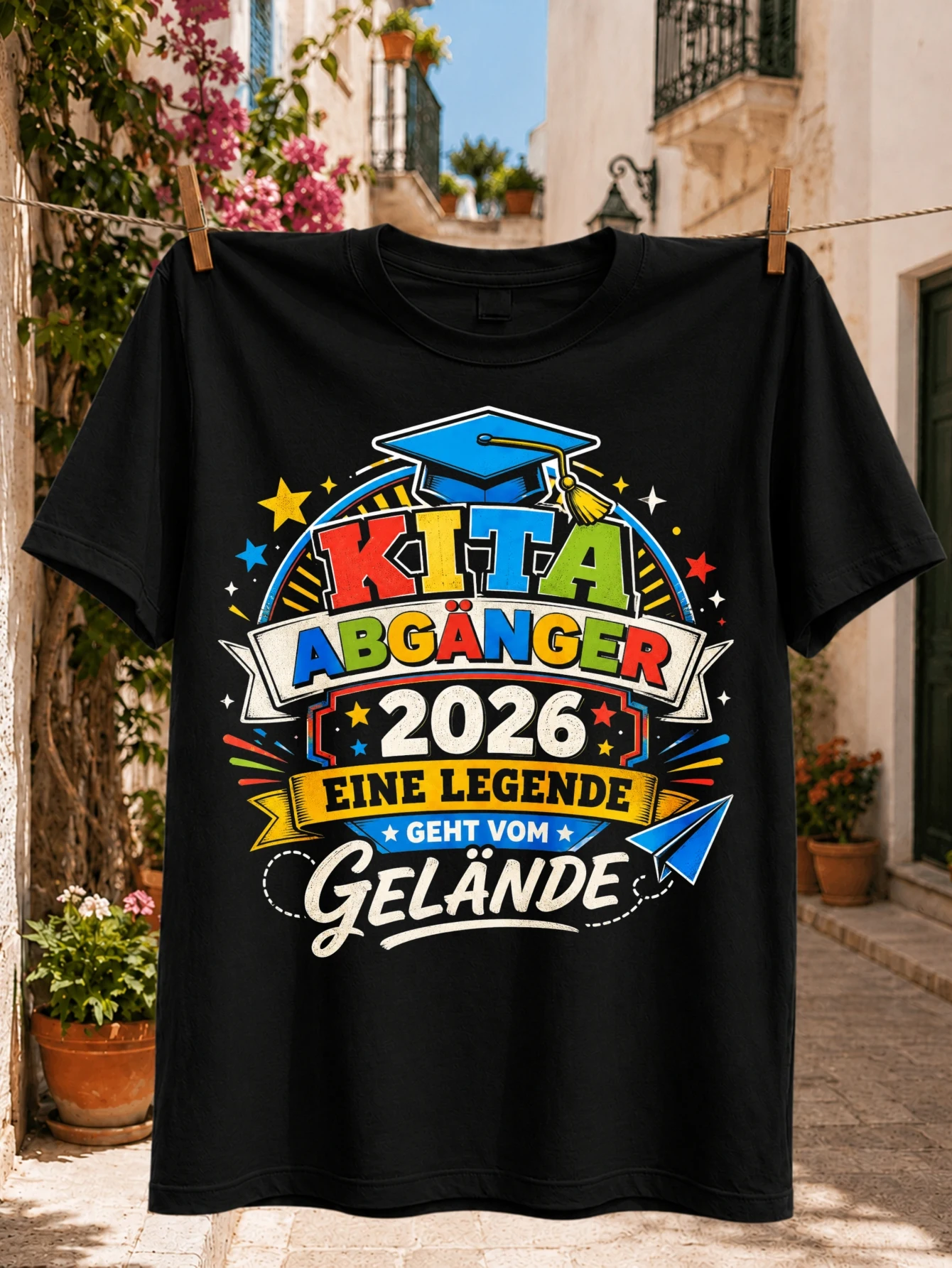 Футболка унисекс German Abganger 2026 Eine Legende Geht Vom Gelande с красочным школьным принтом