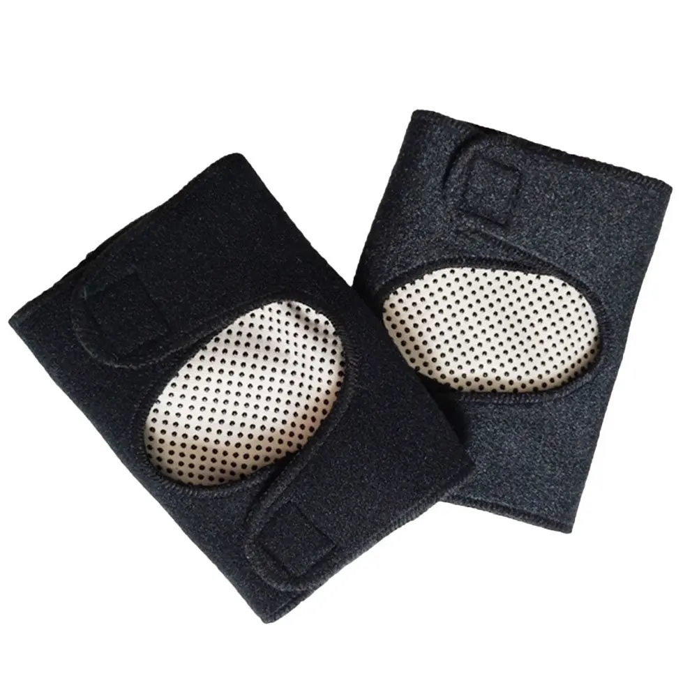 2Pcs Thermal Elbow Support Brace Self-Heating Pad Pain Relief Promote Metabolism Comfortable Wear Winter Massager Black