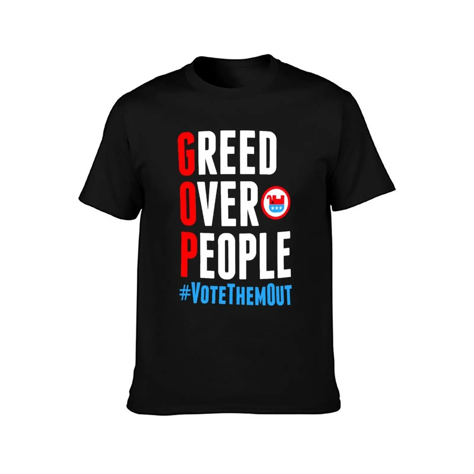 GOP - Greed Over People T-Shirt Casual Trendy Short Sleeve T-Shirt