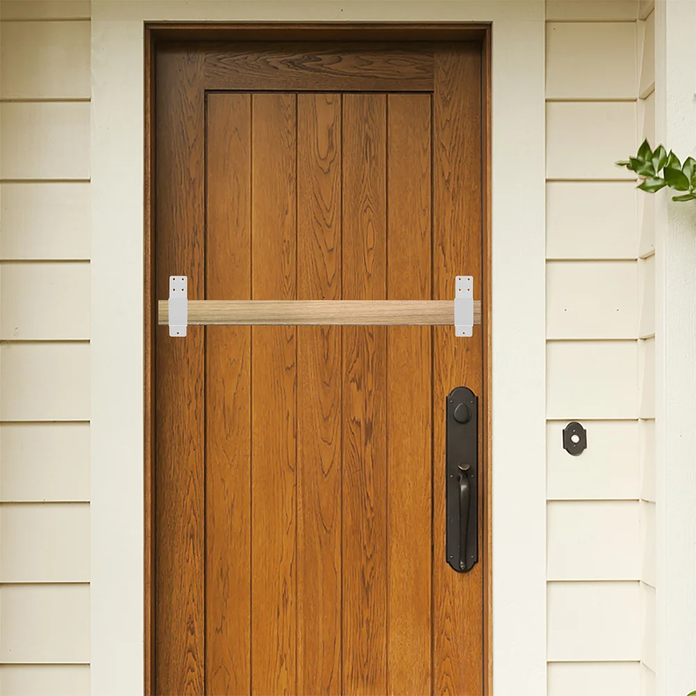 

1Set Door Barricade Brackets Thickened Heavy Duty Security Bar Holder for Front Garage Barn Gate Barn Door Hardware