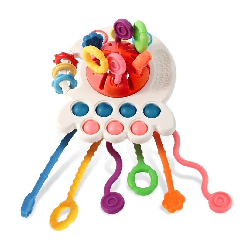 Baby Montessori Toys Pull String Sensory Toys Baby 2 12 Months Silicone Develop Teething Activity Toys for Kids Educational Toys image 5
