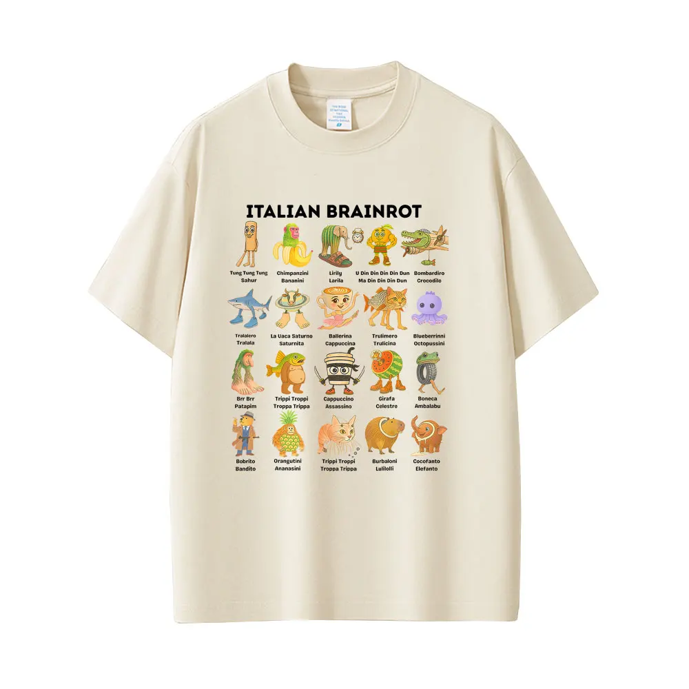 Italian Brainrot Funny Meme T Shirt Six Seven 67 T-shirt Men Women Casual Humor Tee Shirt Male O-collar Cotton Oversized Tshirt