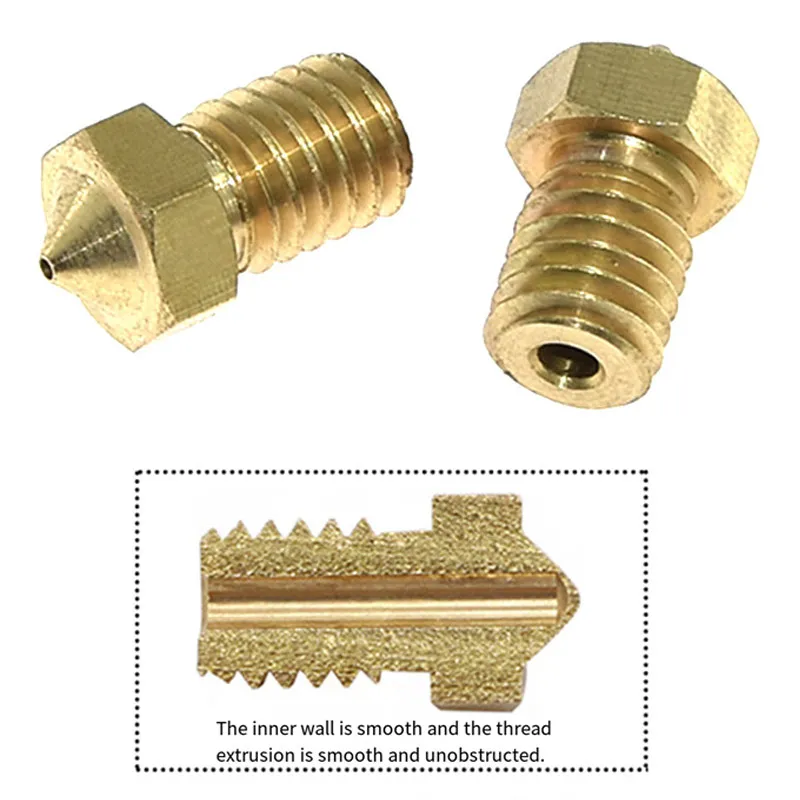 

5 шт., 10 шт., латунные сопла с одним отверстием 1,75 мм для аксессуаров для 3D-принтеров E3D