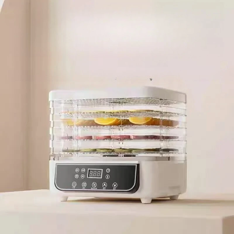 5-Tier Transparent Food Dehydrator Adjustable Timer & Temperature BPA-Free for Fruits Herbs Jerky