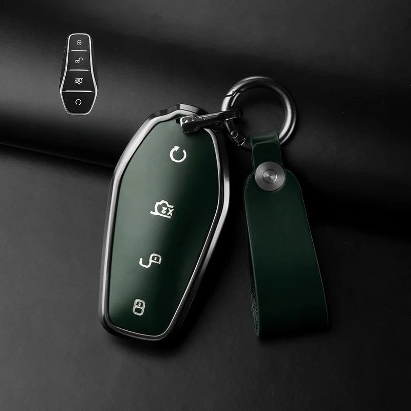 

Suitable for BYD SEAL DOLPHIN SeaGull Aluminum Alloy + Horsehide Leather Car Remote Key Case Cover Better Protection