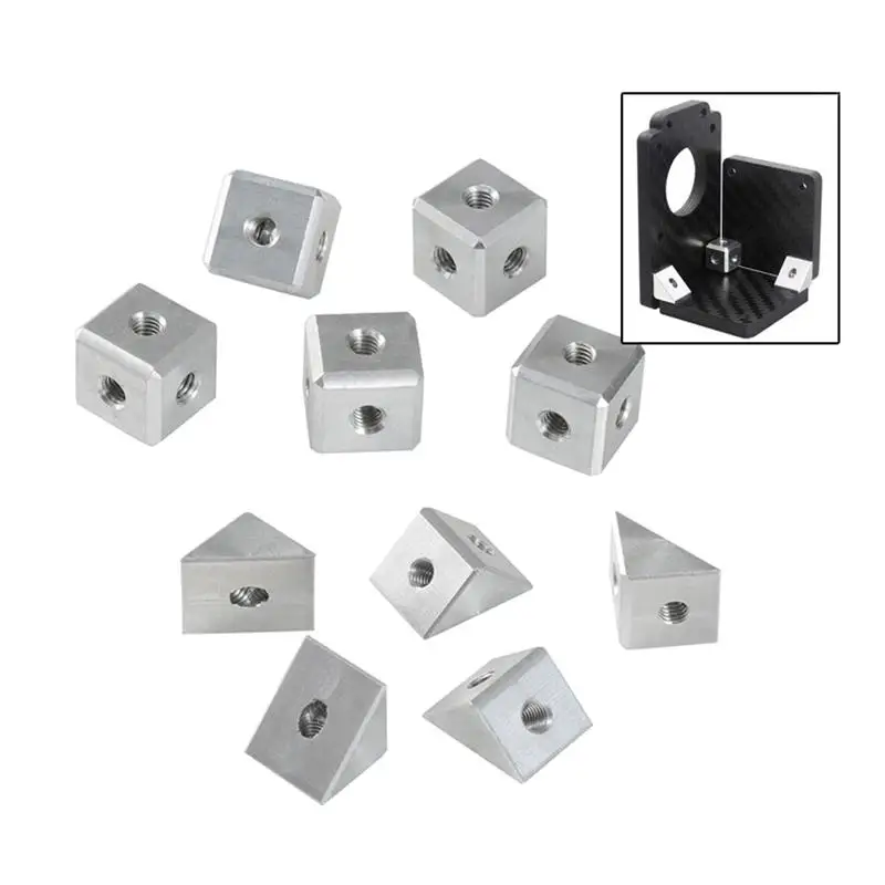 Aluminum Alloy Cube Angle Nut Set With High Precision Rust Resistant Surface Perfect For 3D Printer DIY Frame Assembly Projects