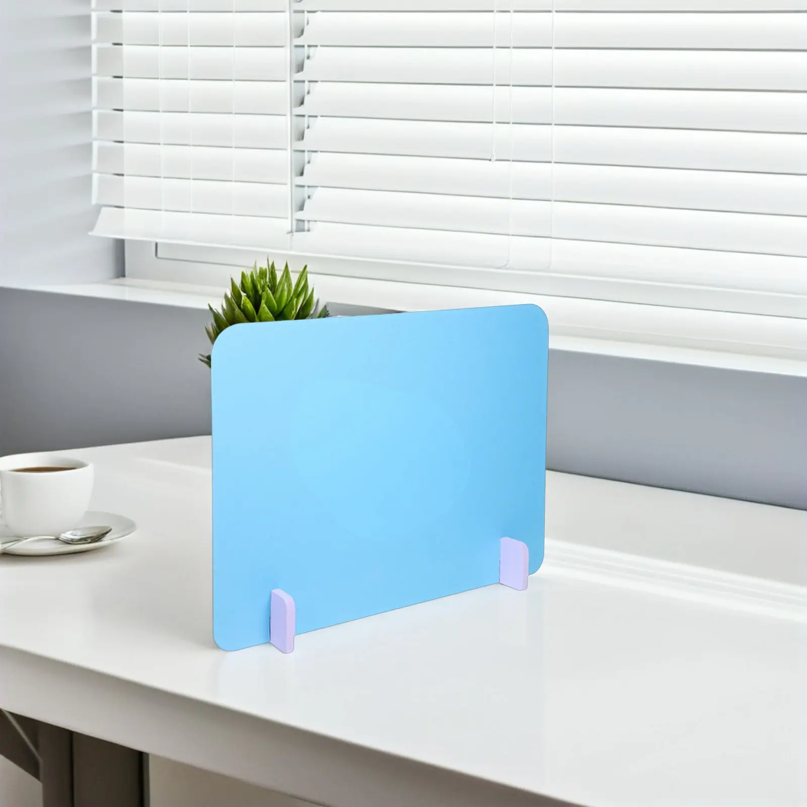 2Sets Blue Desk Divider Acoustic Desktop Partition Panel for Office Student Testing Study Dining Privacy Desktop Private Panel