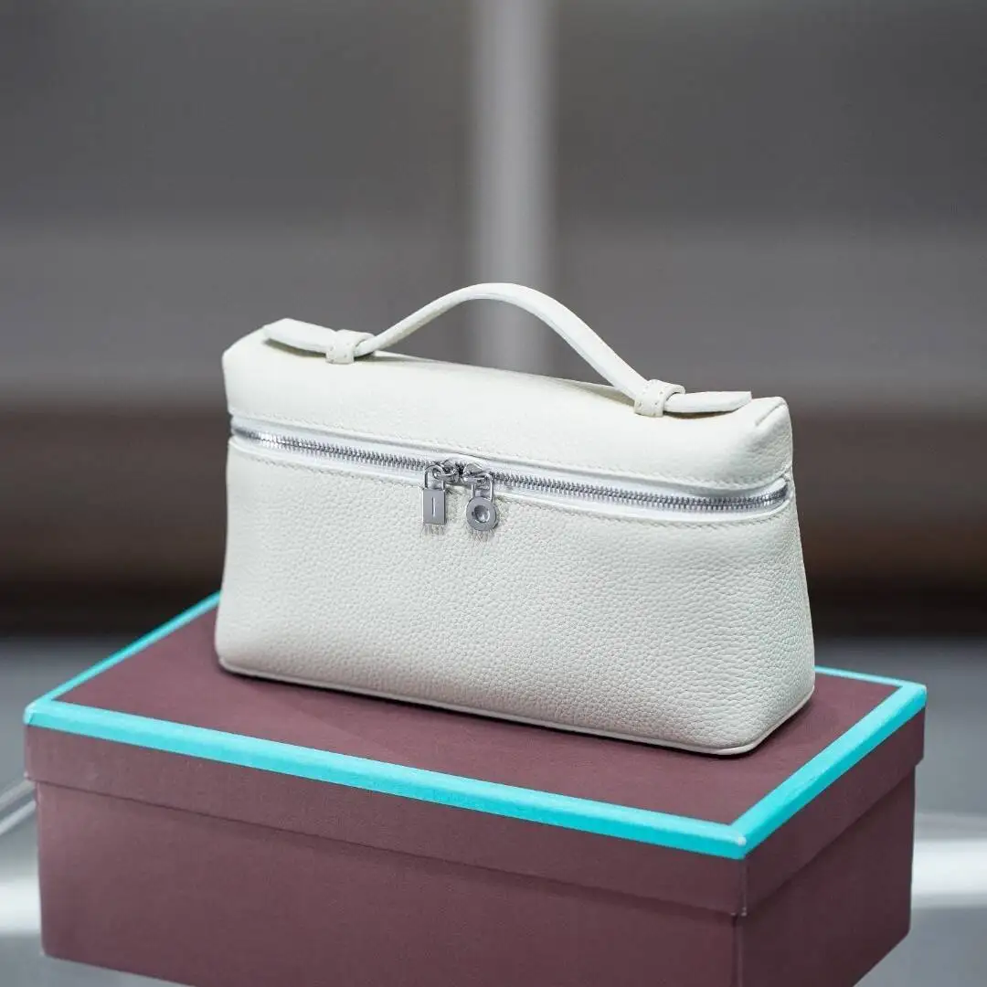 

New Top Layer Cowhide Grain Pattern Lunch Box Mini Small Square Handheld Shoulder Crossbody Genuine Leather Women's Bag