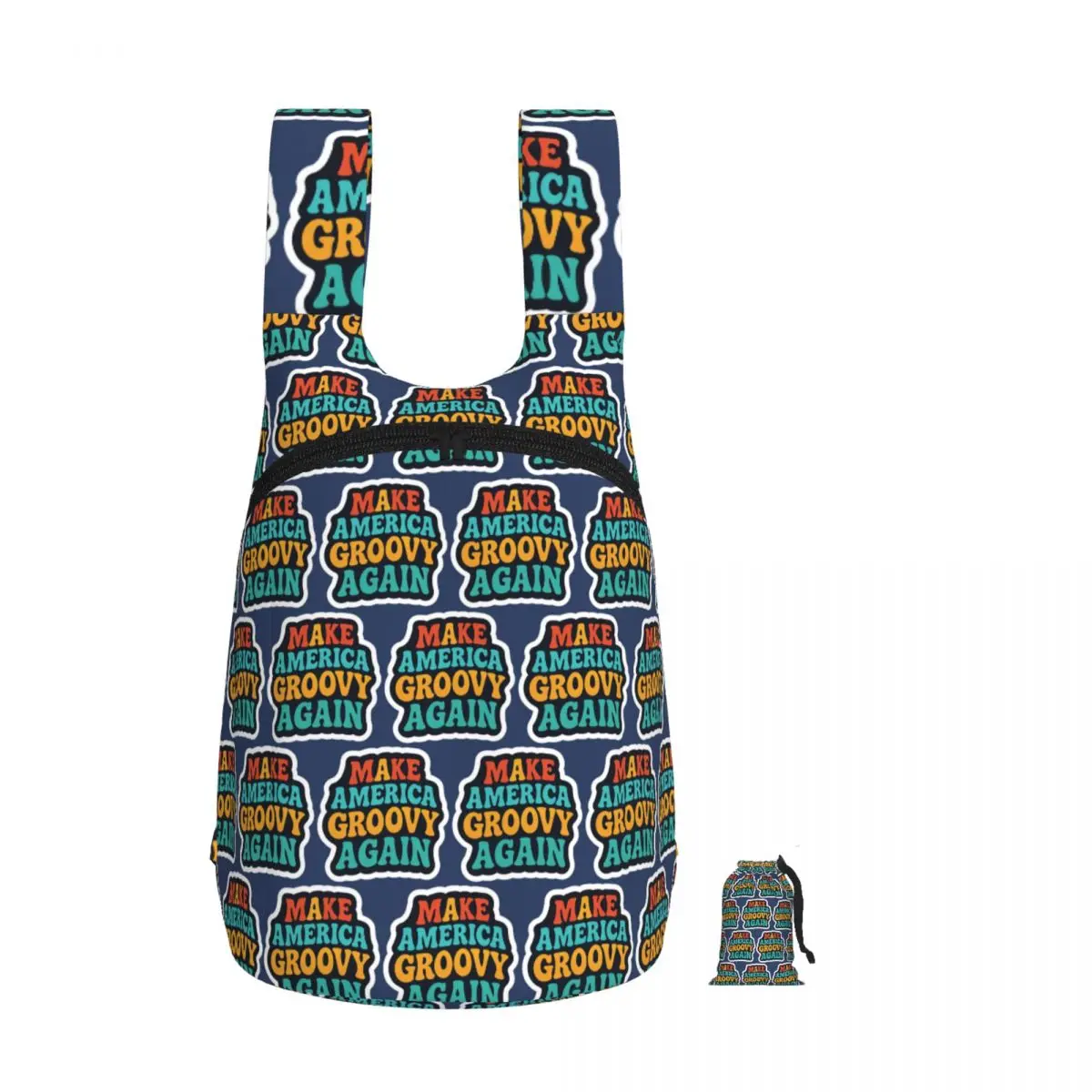 Make America Groovy Again 70s Vibes Backpack Student Storage BookBag Children School Bag Laptop Shoulder Bags for Men Women