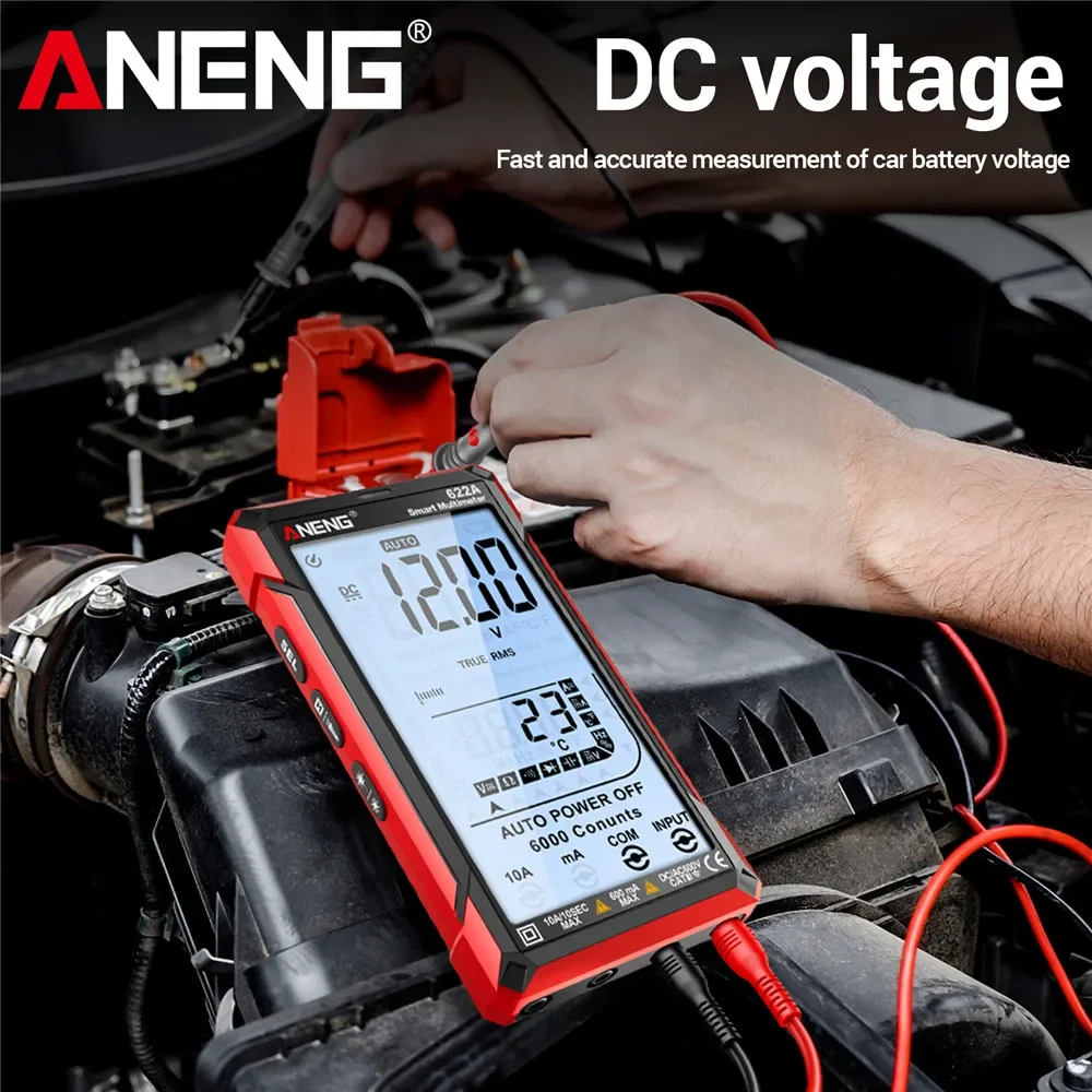 Multimeter Infrared Laser Detection 6000 Counts AC/DC Voltage Current Diode Temperature NCV Voltage Induction Tester ANENG 622A