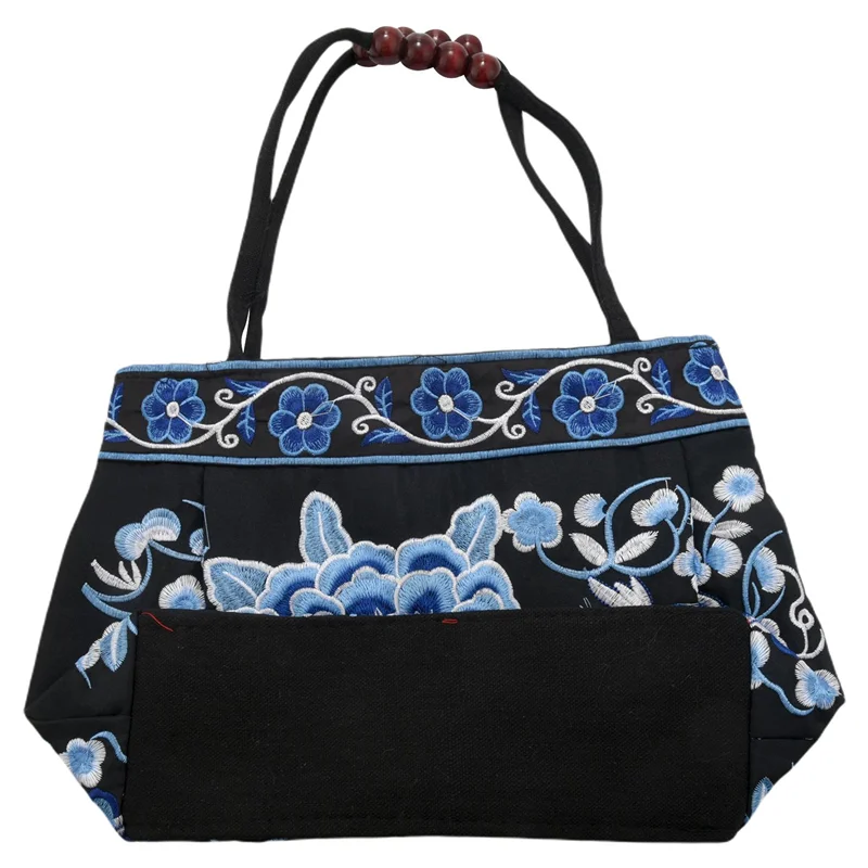 ABRT-2X Chinese Style Women Handbag Embroidery Ethnic Summer Fashion Handmade Flowers Ladies Tote Shoulder Bags Cross-Body