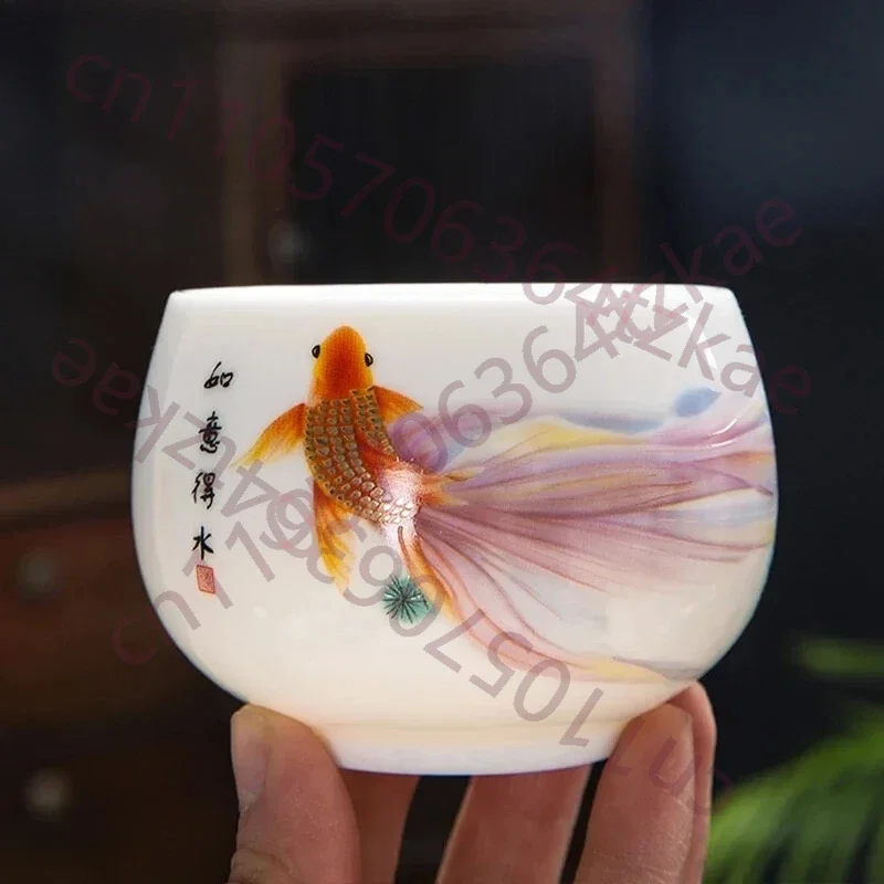 Hand-painted White Porcelain Master Cup Exquisite Ceramic Tea Cups Traditional