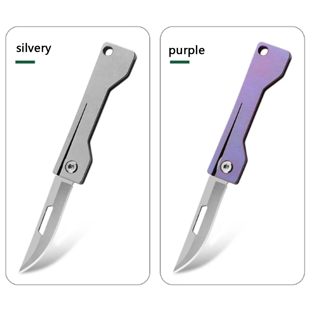 Imagem -04 - Titanium Alloy Mini Folding Knife Edc Portable Keychain Pendant Knife Express Desembalagem Bolso Edc Tool Gift Tc4
