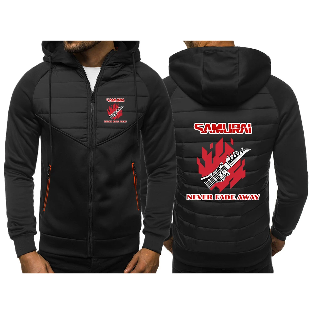2026 Spring Autumn Men's Never Fade Away Cyber Samurai Logo Casual Sports Hoodie Zipper Multi-Functional High Quality Daily Coat