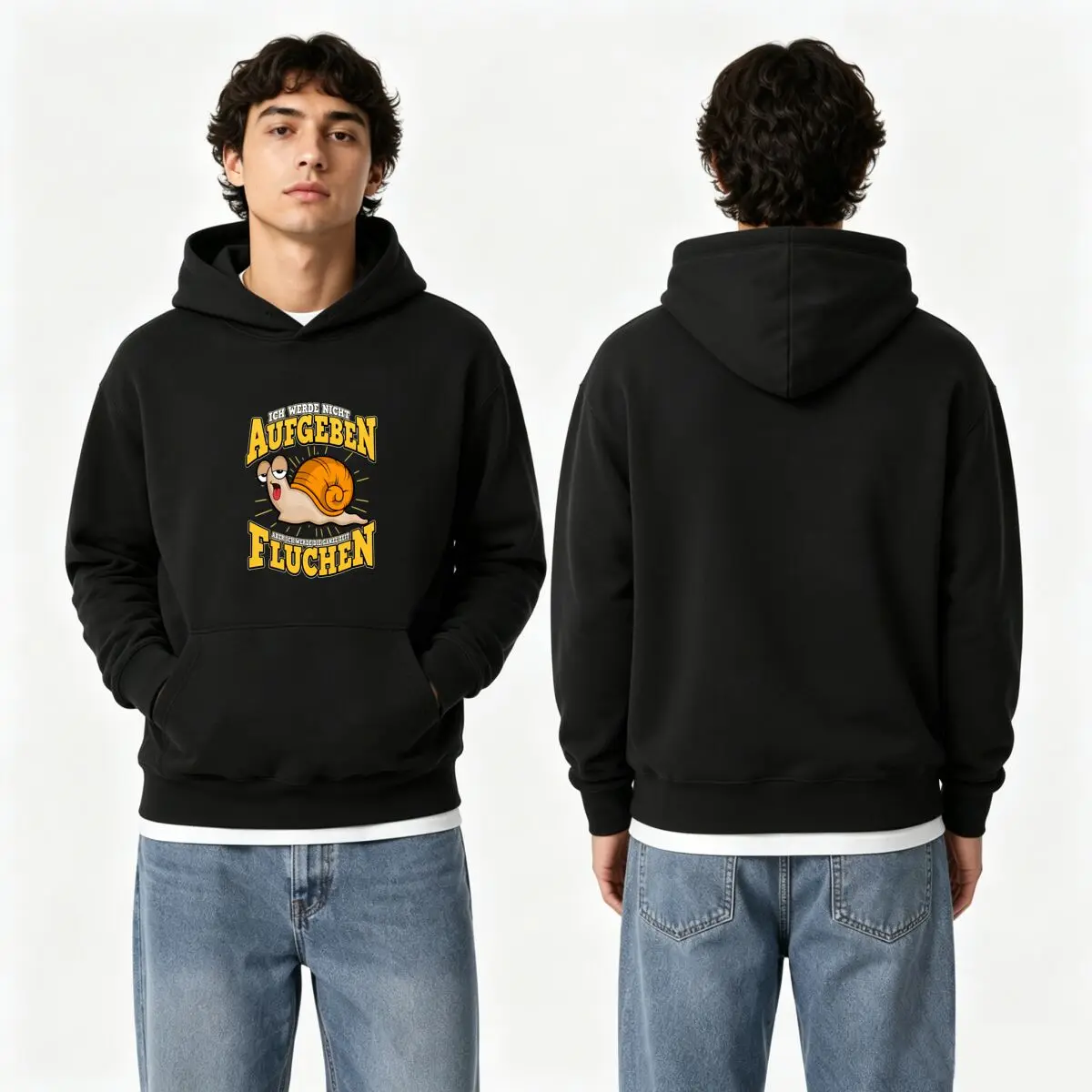 Funny Snail Never Give Up Always Cursing Quote Autumn and winter new men's and women's hooded sweatshirts