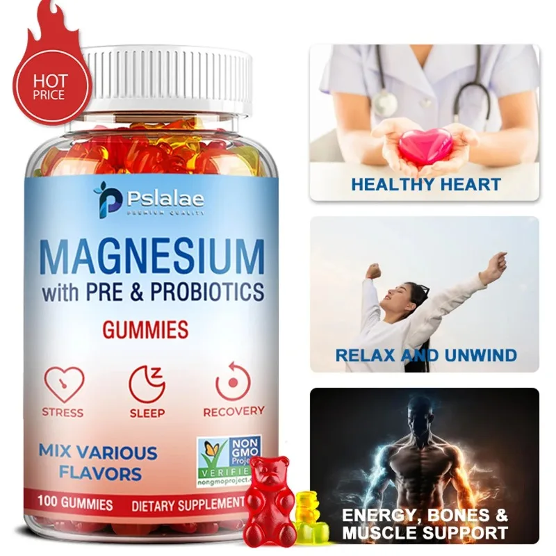 

Magnesium Citrate - Contains Prebiotics and Probiotics, Promotes Bone and Heart Health, Boosts Energy Production, Improve Sleep