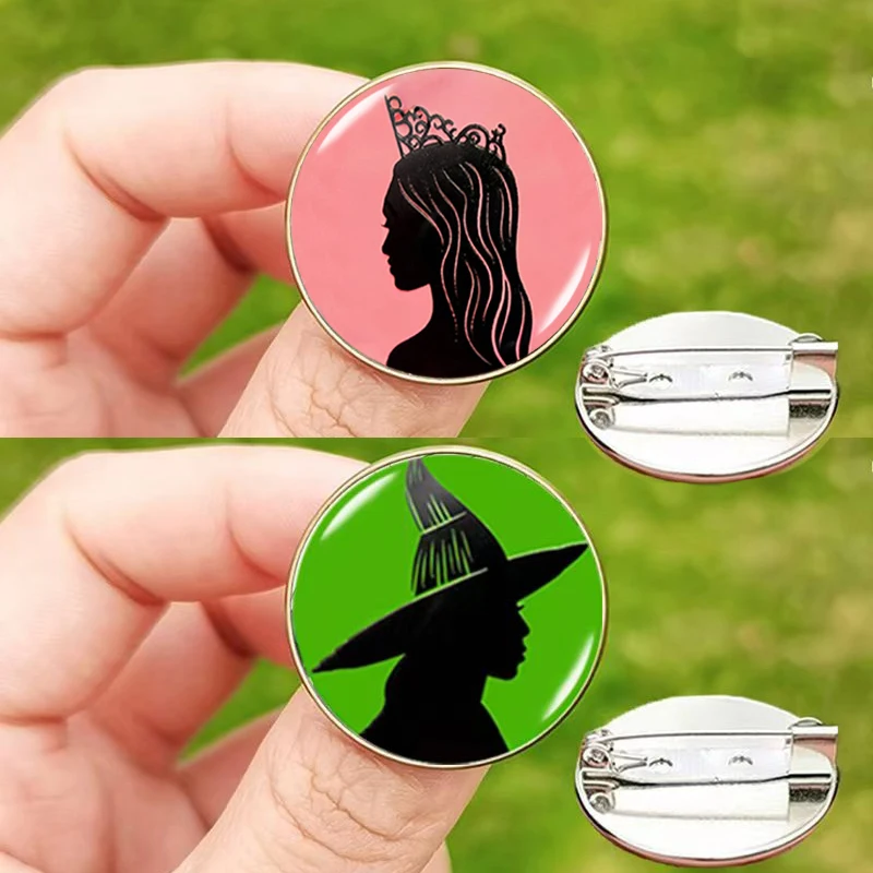 Wicked Pin значок Эльфаба Глинда фигурки стеклянные броши с кабошоном для мужчин женщин подарок модные ювелирные изделия из фильма подарок