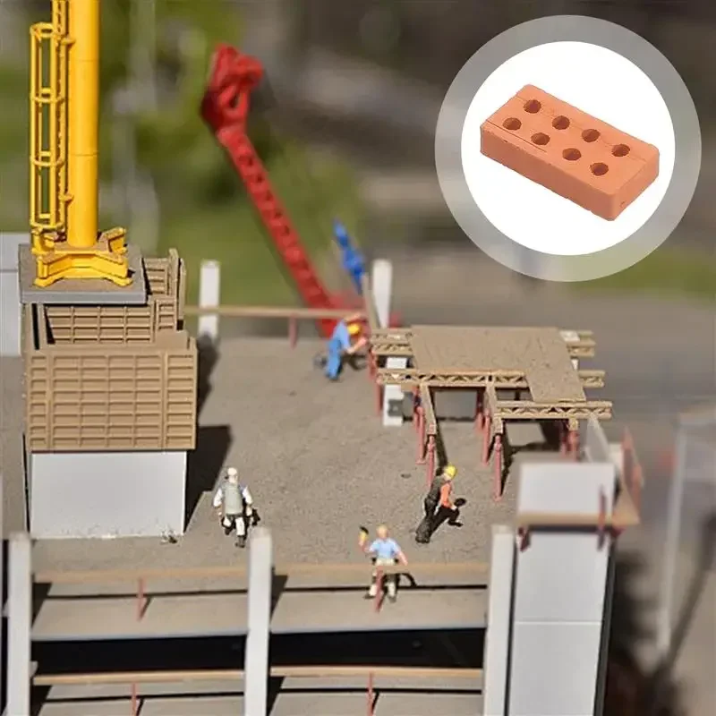 50 Pz Mini Mattoni Per Bambini Fatti A Mano Mason FAI DA TE Modello di Costruzione di Casa Simulazione Mattoni Materiale Mattoni Per Paesaggistica In Miniatura
