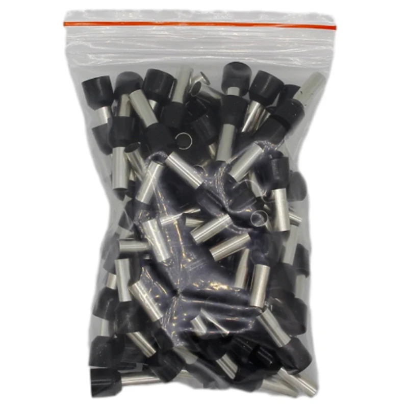 E10-12 Tube insulating Insulated terminals 10MM2 Cable Wire Connector 100PCS/Pack Insulating Crimp Terminal Connector