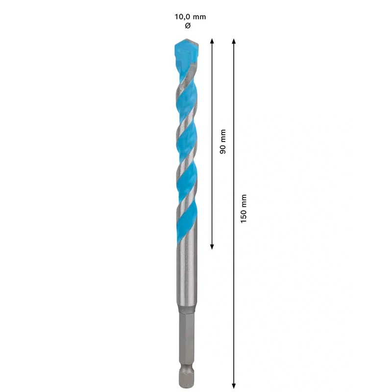 BOSCH 2608900582 EXPERT HEX-9 Multi Construction Drill Bit 10mm 150mm For Concrete  Soft Tiles High Hardness Twist Drill