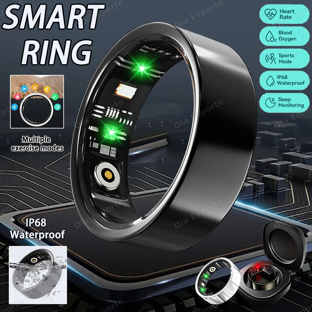 

Смарт-кольцо для фитнеса и спорта, монитор сердечного ритма, кислорода в крови, монитор сна, мультиспортивный трекер, IP68, водонепроницаемый, для 3-дневного смазочного ритма, новинка