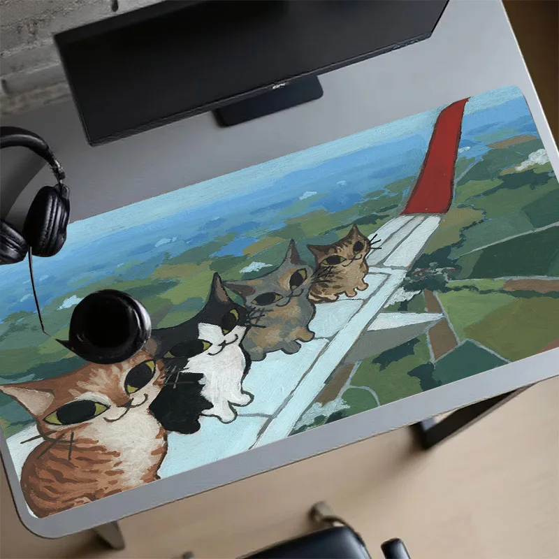 

Cat Gaming Mouse Pad Desk Mat Home Pc Accessories Computer Mouse Mat 900×400 Gamer Setup Decoration Table Mat Playmat Carpet
