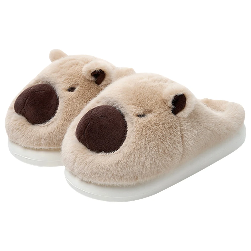 Pantoufles en Peluche Capybara pour Couple, Confortables, Antidérapantes, Chaussures de Marche, Nik, Chambre à Coucher