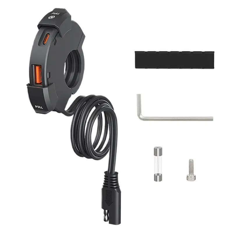 

Motorcycle Phone Charger Waterproof Power Supply Adapter lever USB Bike Type C Mobile Phone Charging Socket Moto Accessories