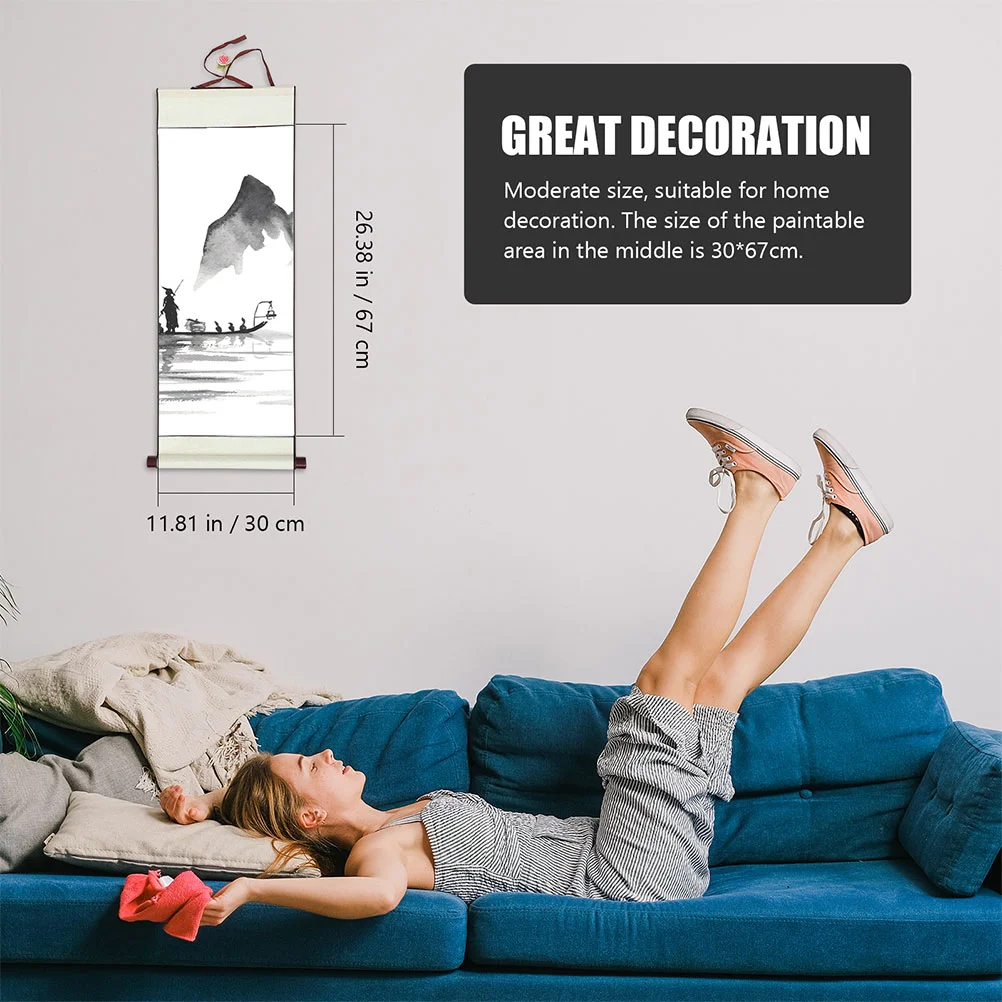 Wall Scrolls Pendurado Caligrafia Prática Papel, Chinês Decor Reel, Decore