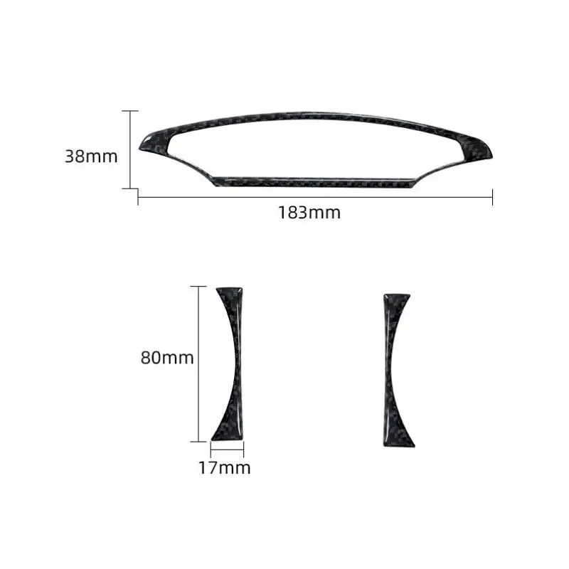 3pcs Car Soft Carbon Fiber Instrument Panel Stickers Interior Accessories Trim For Audi Q7 2007 2008 2009 2010-2015