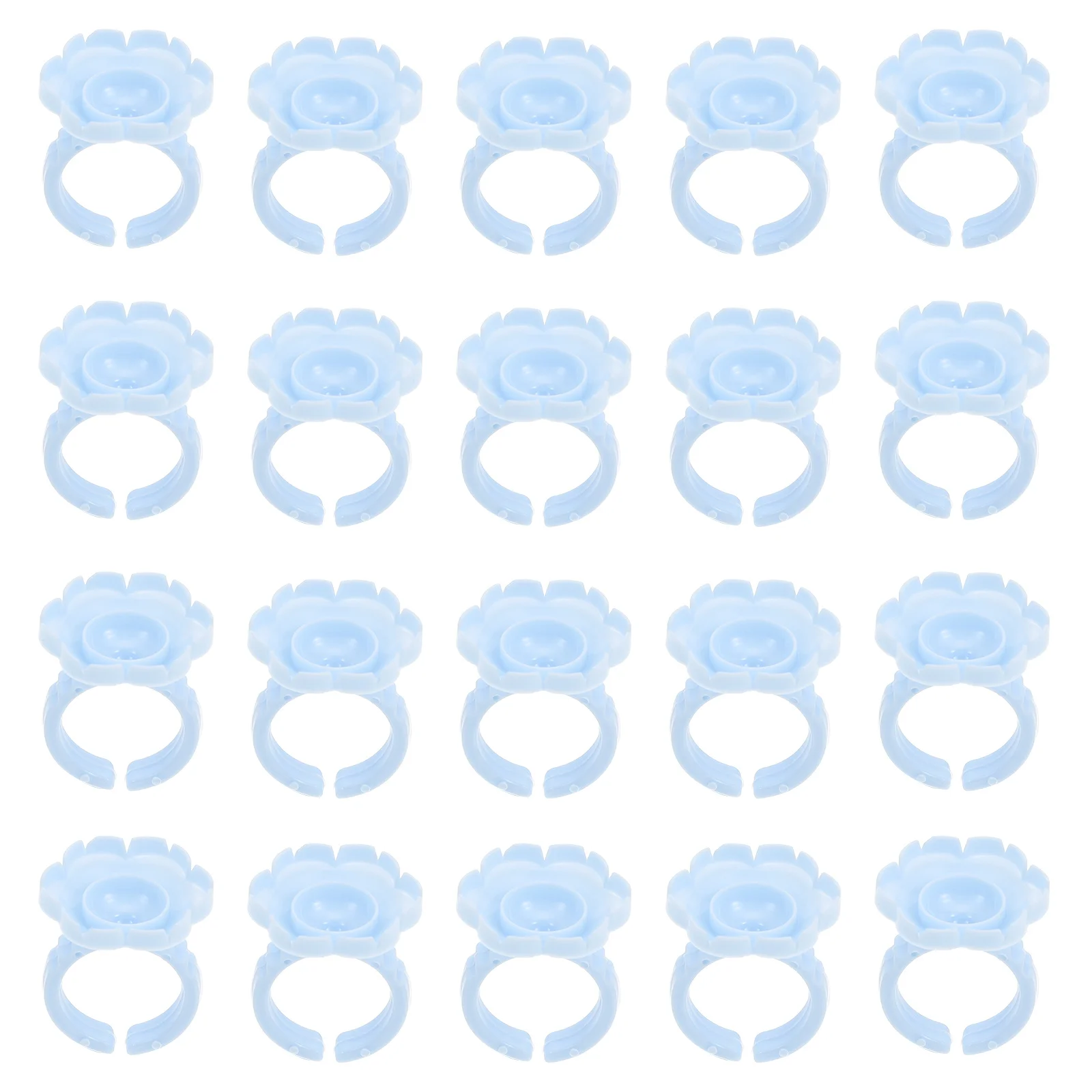 Anneaux de colle pour cils, 100 pièces, Style fleur, support d'extension de cils, outil de greffage, fournitures de beauté professionnelles
