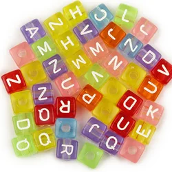 50pcs Alphabet Letter Beads for Jewelry Bracelets Making, Acrylic Jewelry Cube 10mm Beads For DIY Handmade Crafts Making