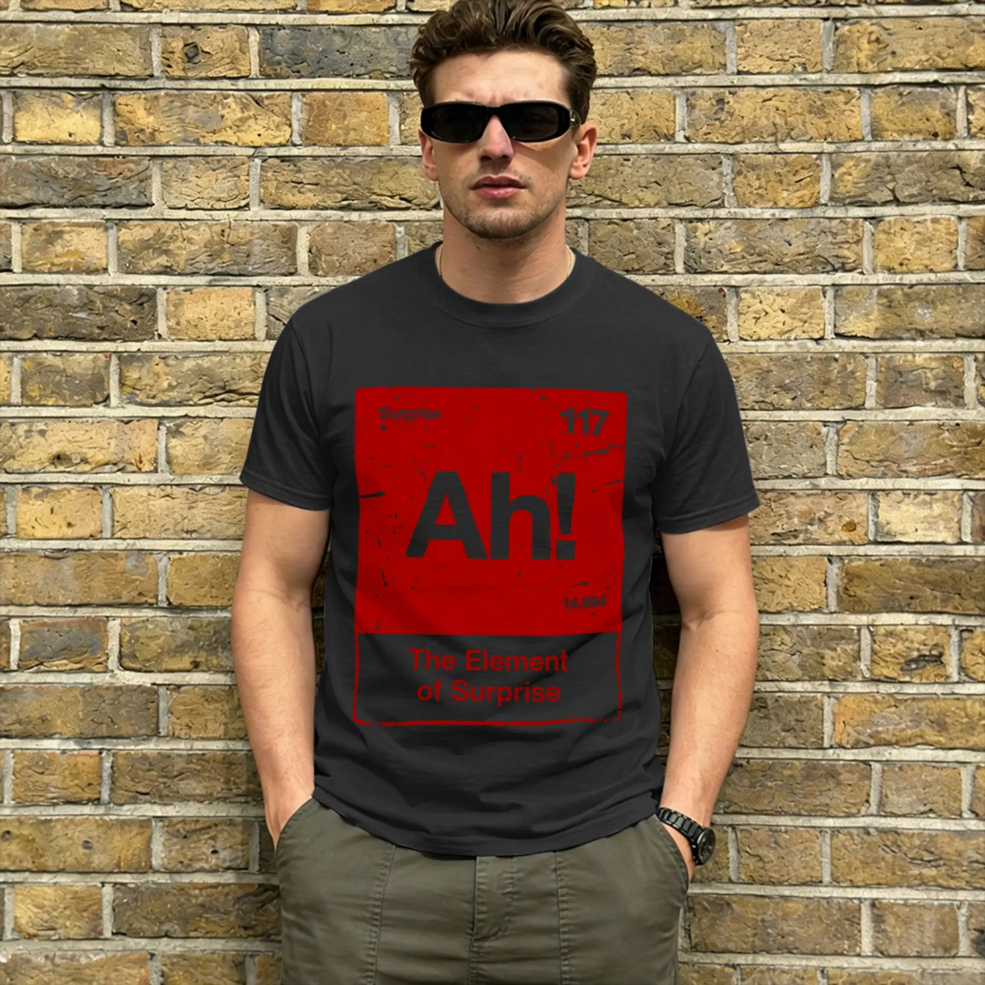 Ah! The Element of Surprise T-Shirts for Men's Clothing Women's Summer Fashion Cotton Tees Round Neck Short Sleeve T Shirt