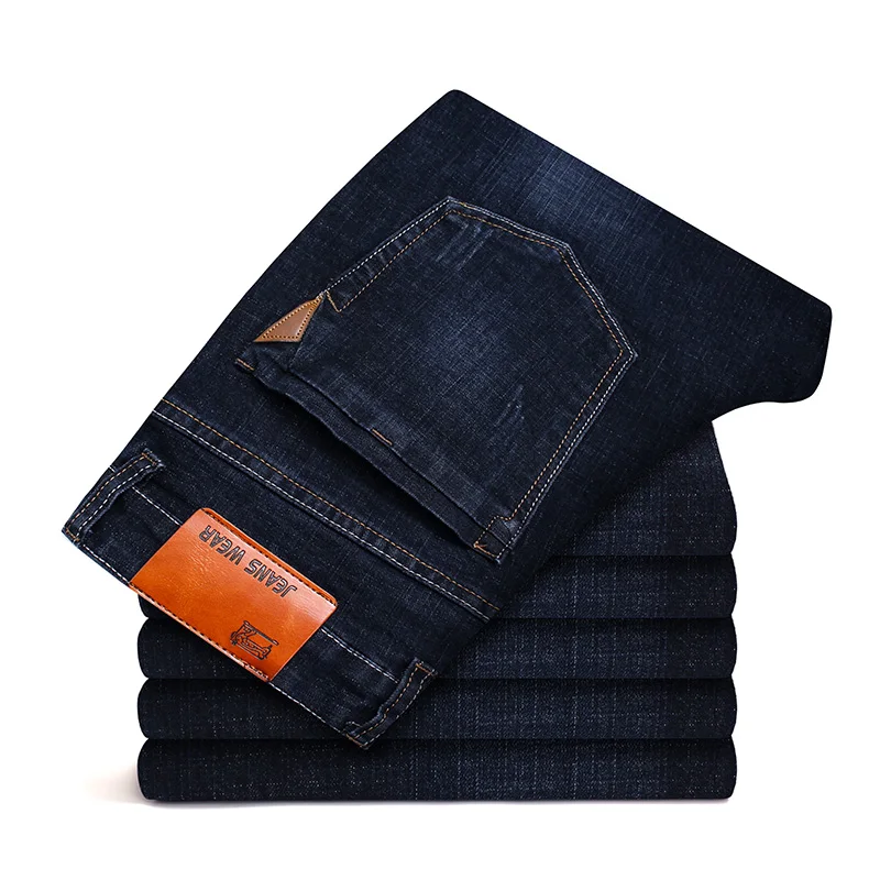 Джинсы мужские облегающие в деловом стиле, Брендовые повседневные брюки оверсайз из денима, мешковатые эластичные джинсы, весна-осень 2023