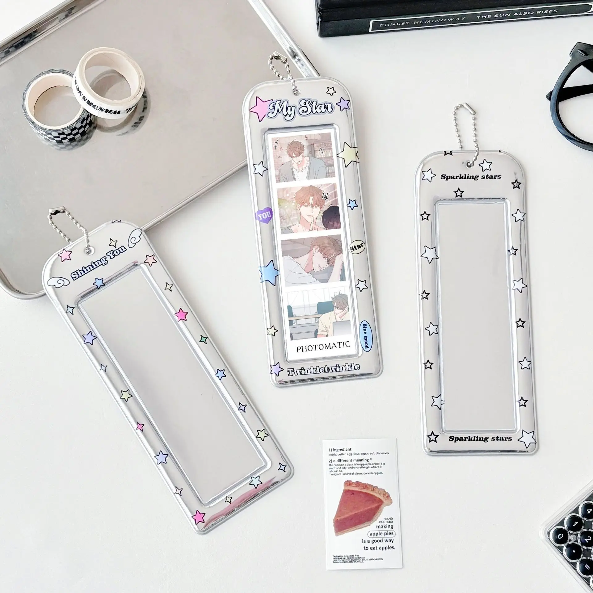 PVC Star Photo Booth Frames - Cartoon Photo Booth Album For 2x6 Inch Photo Strips Wedding Album 2 x 6 Bookmark Holder