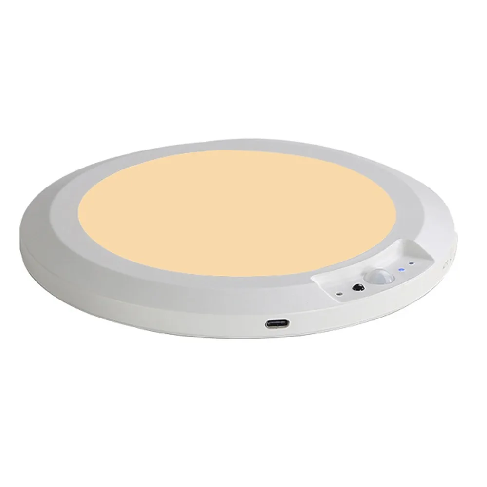 

Round Motion Sensor Lights Wireless induction 3 Color Ceiling Light Rechargeable Magnetic Mount Night Light Bathroom