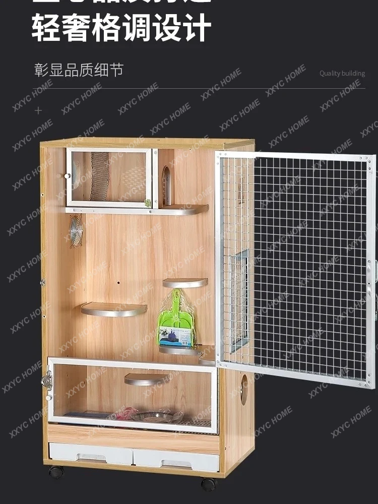TTFG44Cabinet Cage Solid Wood Fir Ecological Board Pet Air Conditioner Cage