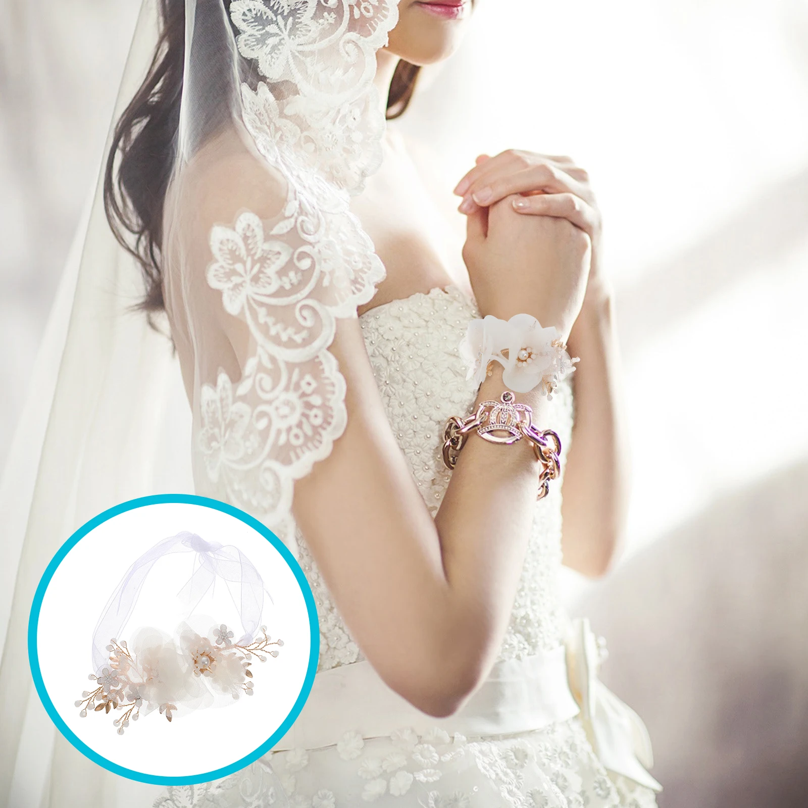 

Wedding Wrist Flower Bridal Pearl Beads Comfortable Texture Bracelet Corsage Bridesmaid Simulation Flowers Party Soiree