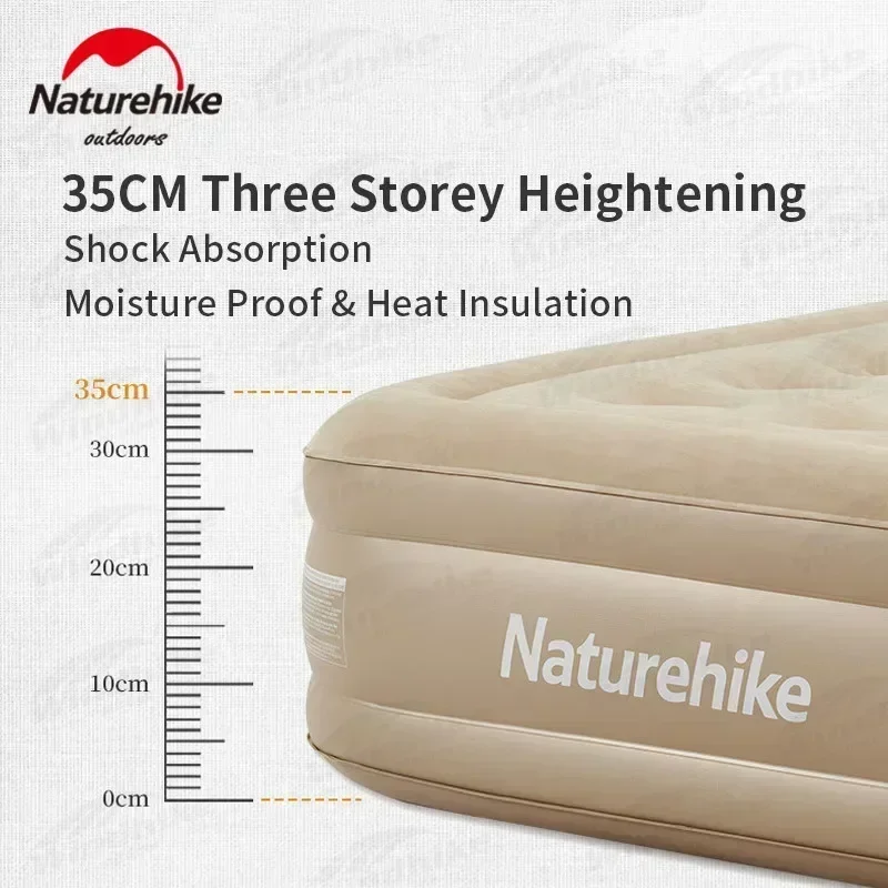 Imagem -03 - Naturehike Pvc Inflável Dormir Colchão Tapetes de ar de Luxo Engrossar Camping Bed Glamping Mat Bomba Embutida 12 Pessoa