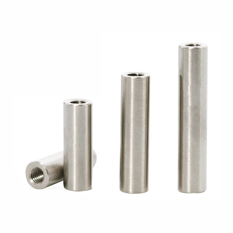 2/5/10pc Through-hole Double End Pin M8 M10 Round Connector Nuts 304 Stainless Steel Internal Thread Cylindrical Pin Tubular Nut