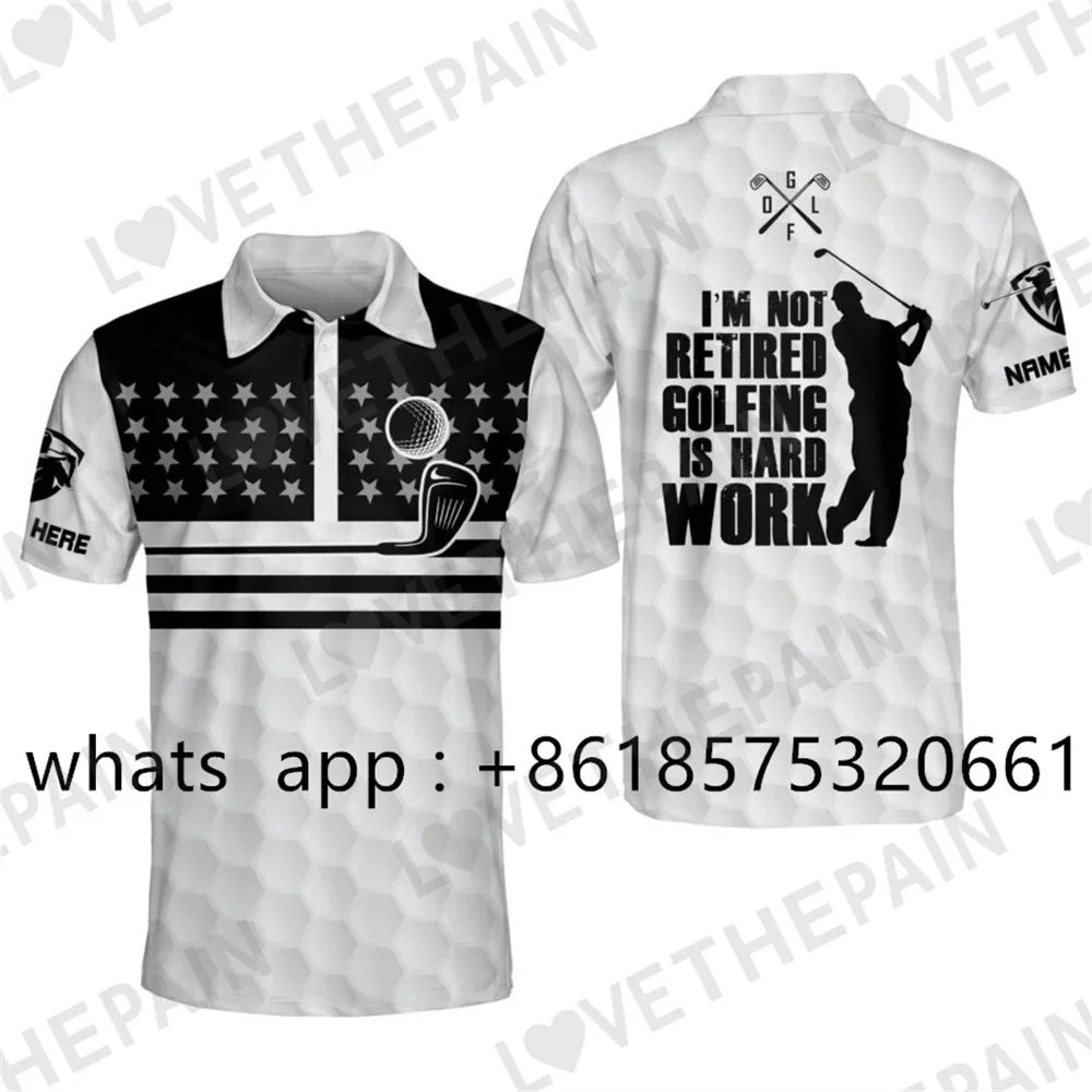 Men Golf Shirt Polo Lapel Fashion Short Sleeves Sports Buttons Shirts Casual T-shirt Quick Dry Breathable Printing Clothing 2023 image 4