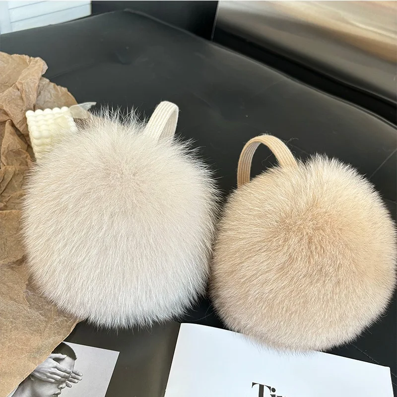 Luxury Winter Fashion Unisex Genuine Mink Fur Earmuffs With Velvet Band Mens Womens Foldable Ear Warmer Real Fur Ear Muff