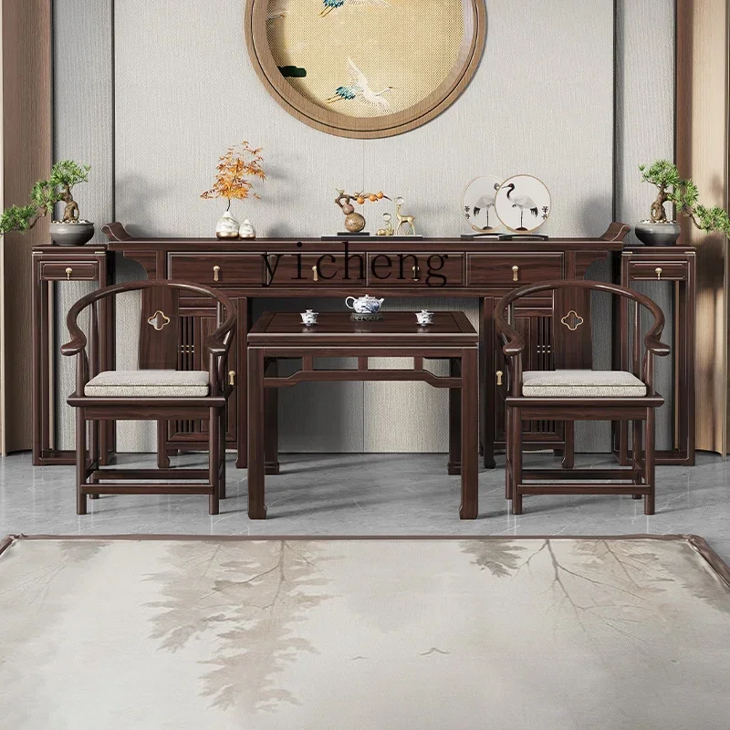 l3 Solid Wood Zhongtang Six-piece Case Several Shentai Red Golden Sandalwood Rural Living Room Baxian Table Fragrant Case Table