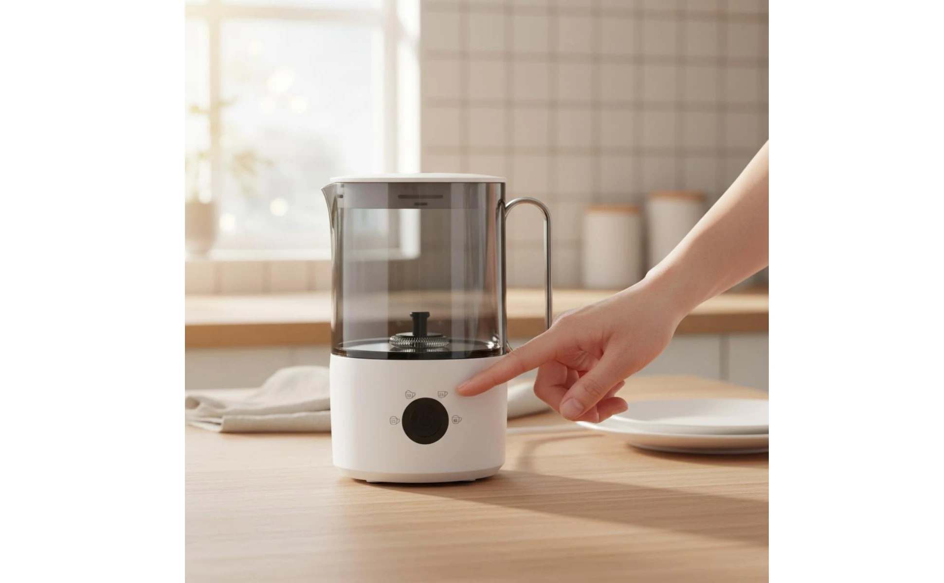 Electric Milk Frother Central Whisk Milk Foam Appliance Frothing Jug Fill Lines Countertop Appliance Easy to Use Electric Milk Frother Central Whisk Milk Foam Appliance Frothing Jug Fill Lines Countertop Appliance Easy to Use