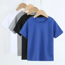 Children Short Sleeve T Shirt Boy Pure Girl Baby Leisure Wear Summer Ventilation Clothes Sports Quick-drying Top