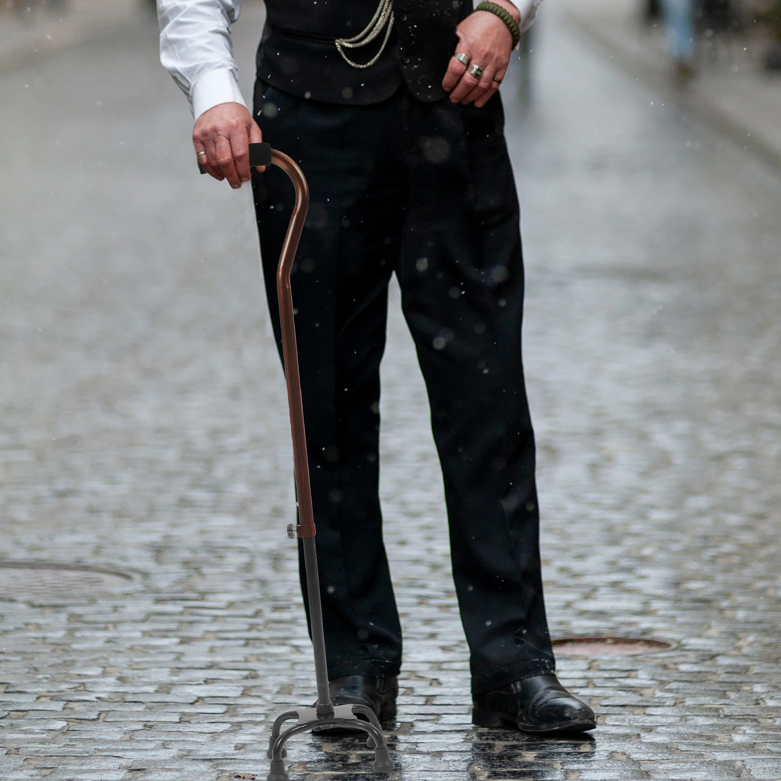 

Elderly Aluminum Alloy Walking Stick Adjustable Ergonomic Handle Non-Slip Walking Cane for Hiking Mountaineering Outdoor