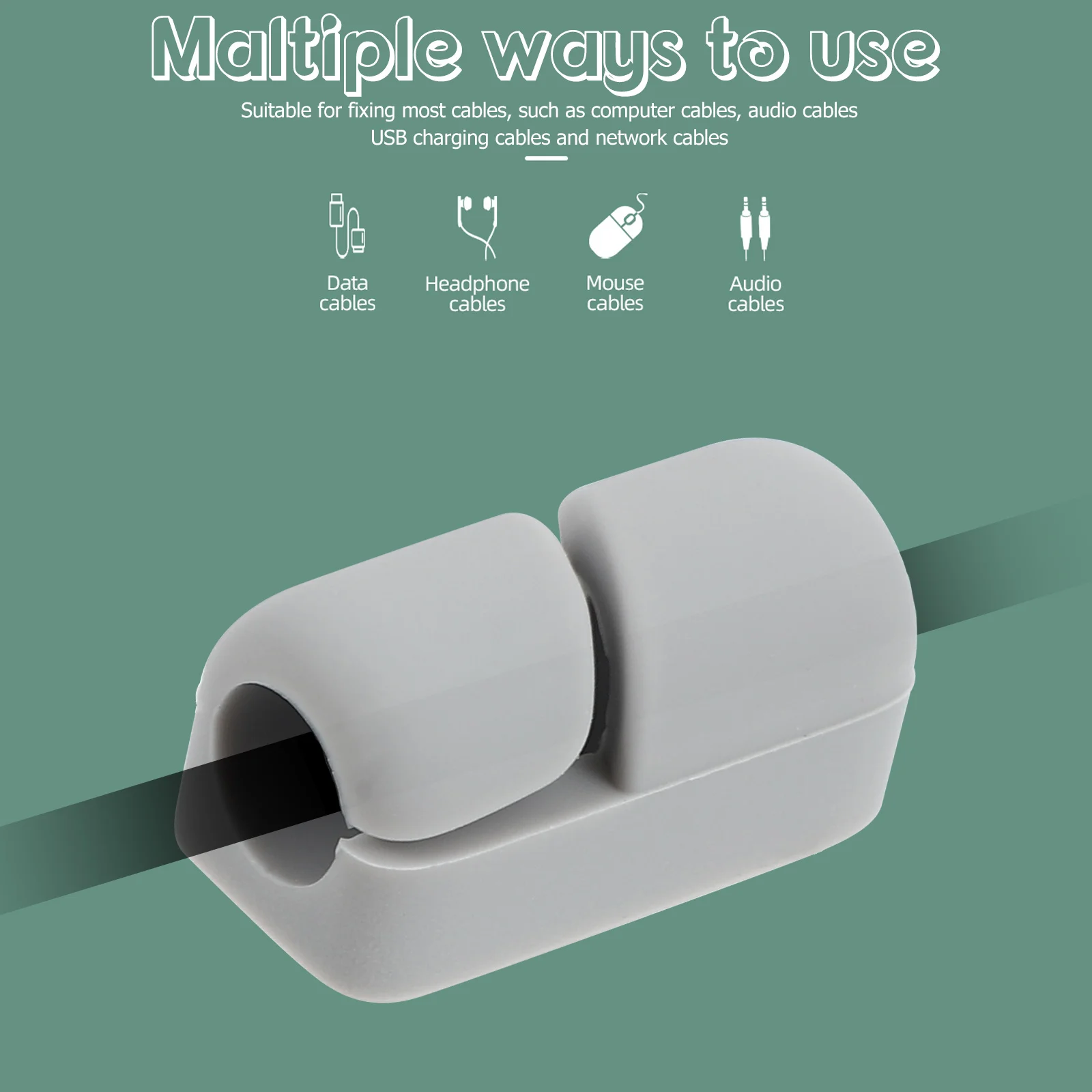 

20Pcs Cable Fixing Clips Reusable Silicone Cable Organizer for Wires and Clean Desktop Solution Wire Clips