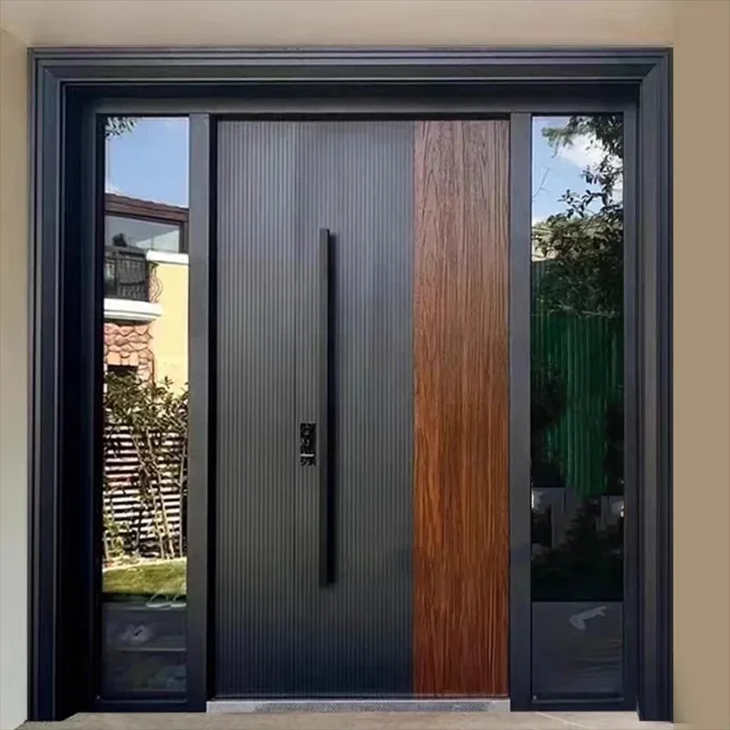 Affordable Villa Residential Door High Quality Modern Security Doors with Smart Lock Aluminium Alloy Entrance Doors
