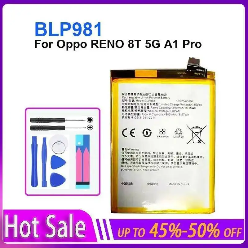 BLP981 Mobile Phone Battery 4800Mah For Oppo Reno 8T 5G A1 Pro Portable Hardwearing