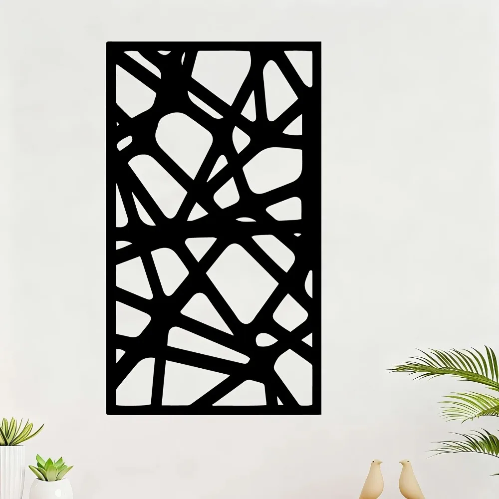 Powder Coated Geometric Metal Wall Art Modern Abstract Sculpture Living Room Garden Decor